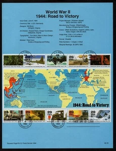 USA, SCOTT # 2838, SOUVENIR PAGE - ROAD TO VICTORY, WORLD WAR II, USS NORMANDY - Picture 1 of 1