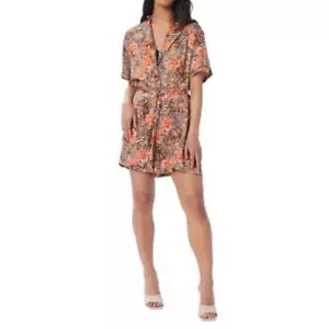 Lita by Ciara NWT Utility Belted Romper in Animal Floral Cherry Tomato Size M - Picture 1 of 6