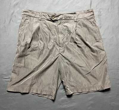 Shorts masculino tamanho 36 plissado chino 8” costura interna verde rayon bolsos Brandini - Imagem 1 de 4