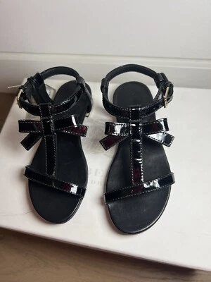 Burberry Child Girls Summer Patent Leather Black  Sandals Shoes Size 27 NEW BOX - Image 1 of 4