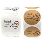 Round Baked Thank You Hand Made With Love Labels Stickers Gift Food Craft Baker