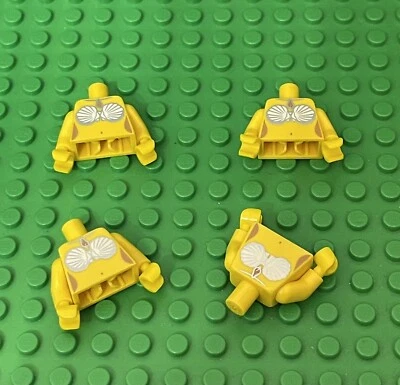 Lego 4 Torso Sirena Amarillo con Sujetador concha, Collar Caracol de Mar/Bikini de Playa Niña Foto 1 de 3