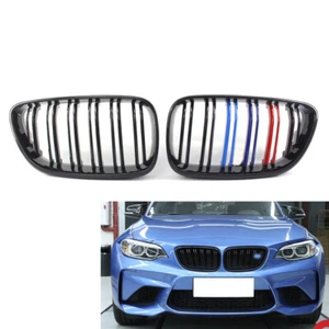For BMW F22 F23 2014+ Cabriolet M-Color Gloss Black Grille M2 STYLE 2 Slat Grill - Picture 1 of 9