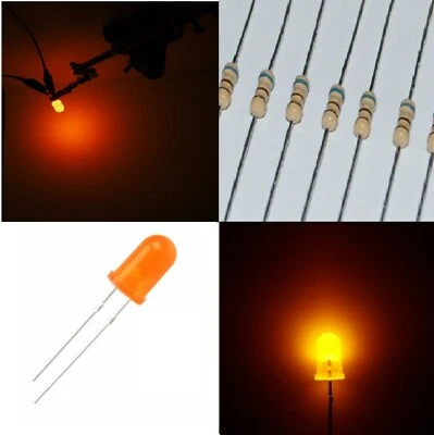 25 diodi led arancione 5 mm LUCE DIFFUSA AMBRA alta luminosità + RESISTENZE - Immagine 1 di 2