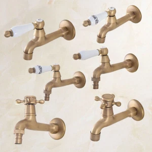 Antique Brass Garden Washing Machine Taps Kitchen Bath Mop Pool Faucet mzh302 - Picture 1 of 20