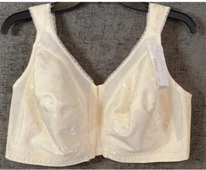 Playtex 18 Hour Easier On Front Close Wirefree Bra with Flex Back Beige 44D New - Picture 1 of 7