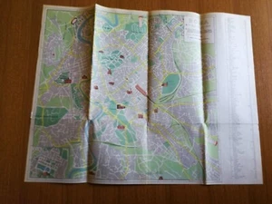 ROMA CARTA PIANTA CITTA LINEE TRAM AUTOBUS FILOBUS CAMPEGGI OSTELLI VINTAGE - Foto 1 di 2