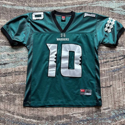 Men's Nike Authentic Hawaii Rainbow Warriors Game Worn Football Jersey Sz 50 L Cover