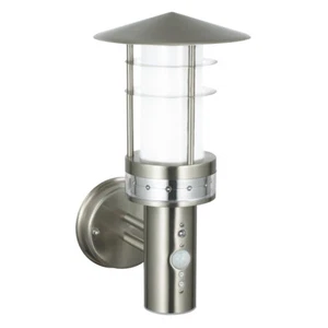 SAXBY Pagoda LED Outdoor Garden PIR Sensor Wall Light Stainless Steel IP44 13924 - Picture 1 of 1