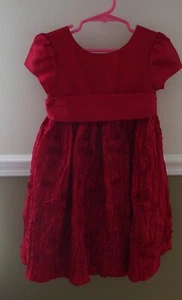 American Doll 4 4T Girls Dress Red Roses EUC party portrait short sleeve holiday - Picture 1 of 1