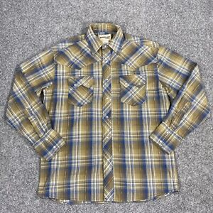 Rustler By Wrangler Mens Pearl Snap Western Shirt Long Sleeve Size Medium