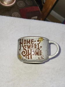 Vtg Japan Home Sweet Home Wide Mouth Mug Speckled Pottery Brown/Gray GUC SEE PIC - Picture 1 of 10