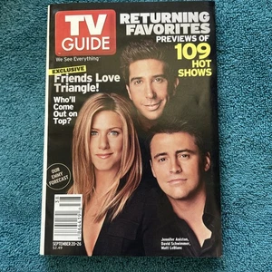 TV Guide Sept 20-26, 2003 Friends Love Triangle BRAND NEW Jennifer, David & Matt - Picture 1 of 6