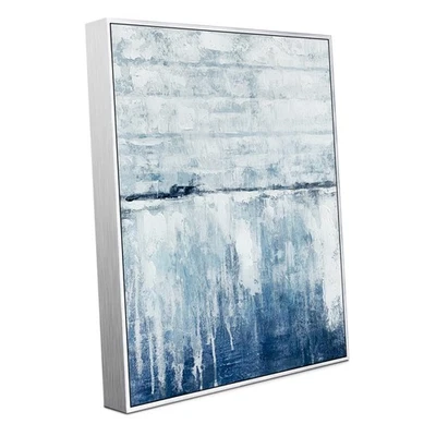 Arte de pared abstracto azul pintura en lienzo moderna de 24x32 pulgadas para decoración de sala de estar... Foto 1 de 4