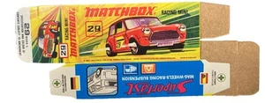 Matchbox Superfast #29 Racing Mini ‘71-‘74 Type I Repro Box - Picture 1 of 2