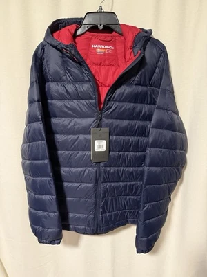 Hawke&co LARGE Navy Puffer Jacket With Hoodie - Image 1 of 4