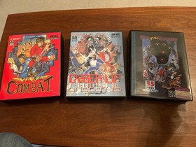 Neo Geo AES 3 Game Lot &ndash; Ninja Combat Cyber-Lip King of the Monsters (Boxed)