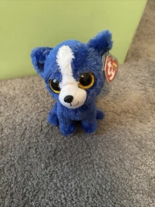 Ty Beanie Boo T-BONE’ 6 blu Chihuahua Ty Beanie Boo ritirato nuovo con etichette 🐶(2014) HTF MWMT 🔥 - Foto 1 di 4
