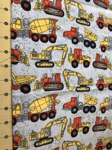 Construction Trucks on Gray 29” X42” Flannel Fabric #2172 - Picture 1 of 1