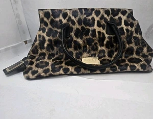 Bebe Leopardenmuster Umhängetasche Beuteltasche Tasche Handtasche Gold Hardware Animal Print Faux - Bild 1 von 11