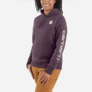 Carhartt Womens Purple Hoodie Sweatshirt Relaxed Fit XL (16/18) - Picture 1 of 10