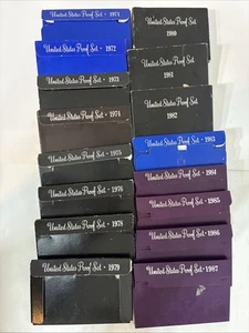 1971 - 1987 United States Proof Original Packaging Coin Set - Lot of 17 - Picture 1 of 23