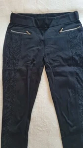 Amisu Damen Leggins Gr. 40 schwarz Spitzeneinsatz - Bild 1 von 5