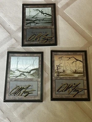 MTG Magic Swamp Set x3 Shadow Signed Artist Proof Beta LEB Dan Frazier - Image 1 of 3