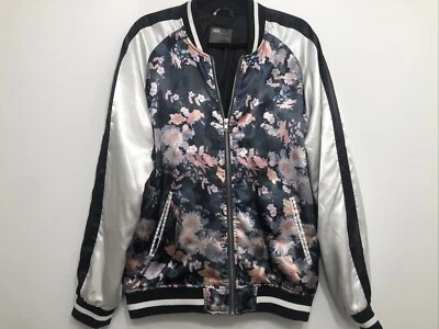 ASOS - Chaqueta de bombardero de satén con estampado floral para hombre - Cremallera completa - Talla grande Foto 1 de 4