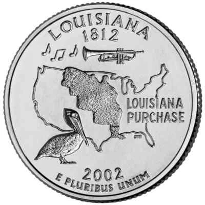 2002 D Louisiana State Quarter Uncirculated US Mint - Image 1 of 2