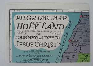 Original Vintage Pilgrims Tourist Folding Map & Bag Holyland Palestine 1978 - Picture 1 of 6