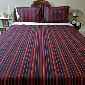 RARE Lauren Ralph Lauren Studio Stripes TWIN Comforter Duvet Cover & 2 STND Sham - Picture 1 of 10
