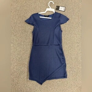 NWT Flowers by Zoe Stretch Navy Sparkle Party Dress - Picture 1 of 4