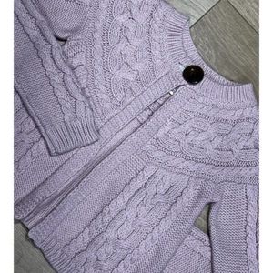 Gap Girl Cable Knit Cardigan One Button Front Sweater Size M (8) Lavender - Picture 1 of 12
