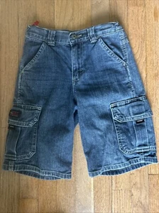 WRG Jeans Co Blue Denim Shorts 6 Pockets Youth Size 8 Regular Adjustable Waist - Picture 1 of 4