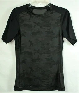 Lululemon Black Camo Repetition SS Short Sleeve Men's Technical Top Chest: 32" - Picture 1 of 8