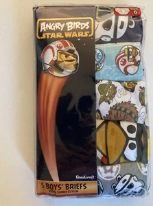 Angry Birds Star Wars Boys Size 6 Nwt 5 Pack Assorted Combed Cotton Briefs - Picture 1 of 5