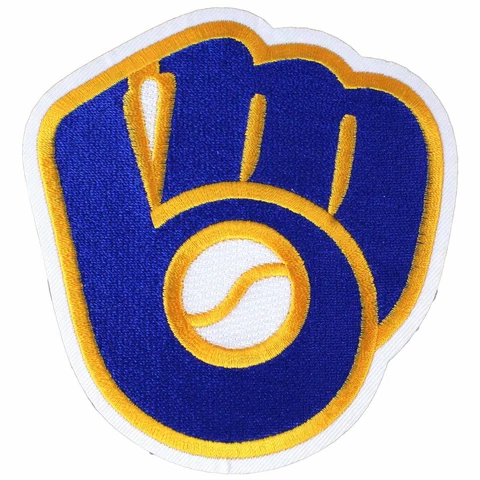 Milwaukee Brewers Team Retro Old Throwback Logo Sleeve Patch Glove Jersey MLB Cover