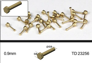 1.0mm BRASS FLAT HEX RIVET, 10pcs for TAMIYA HASEGAWA REVELL FUJIMI ENDAI DOYUSH - Bild 1 von 1