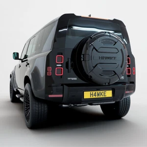 HAWKE ELITE Rear Wheel Cover Gloss Black fits DEFENDER 110 L663 MY20 - Picture 1 of 3