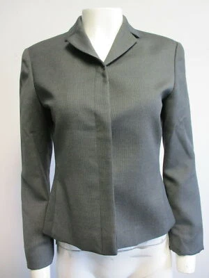 GIORGIO ARMANI grey wool- silk microcheck concealed button front blazer sz 40/ 4 - Image 1 of 4
