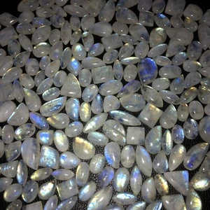 Natural Rainbow Moonstone Loose Gemstone For Bracelet Supply Cabochon - Picture 1 of 6