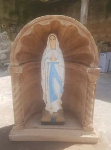 CUPOLA NICCHIA CAPPELLA GROTTA CON MADONNA DI LOURDES IN CEMENTO MARMO PIETRA - Foto 1 di 4