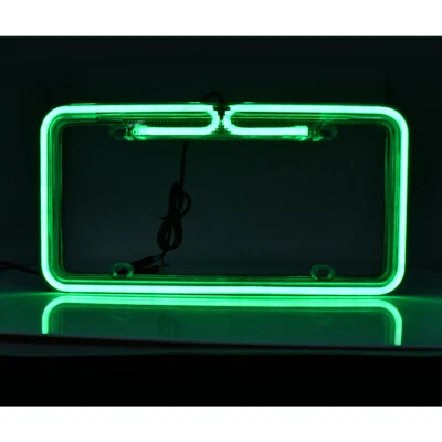 Cubierta de marco de matrícula de neón universal de 12 V para automóvil SUV camiones púrpura rojo blanco Foto 1 de 4