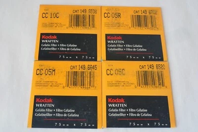 4x Kodak CC10C, CC05R, CC05M, CC05C Wratten Gelatin Filter 75mm x 75mm New - Image 1 of 2