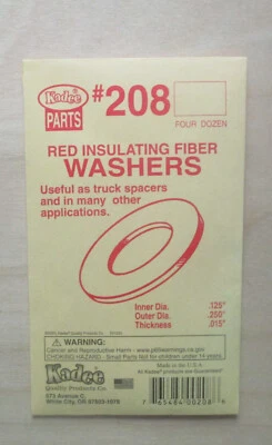 HO Red Washers .015" (48) Kadee 208 Train Railroad Parts - Image 1 of 2