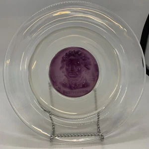Daum Beethoven Medaillon nummeriert Kristallglas Platte Pate de Verre - Bild 1 von 6