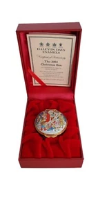 Halcyon Days England Christmas 2004 Enamel and Gold Plated Trinket Box - Picture 1 of 3
