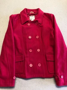 Old Navy Jacket Women's Medium Hot Pink Wool Winter Pea Coat - Picture 1 of 5