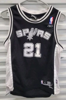 Camiseta deportiva Reebok San Antonio Spurs Tim Duncan Swingman talla juvenil grande Foto 1 de 2
